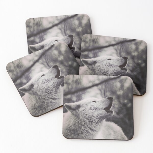 Item preview, Lobo blanco aullando designed and sold by AnimalLover4eva.