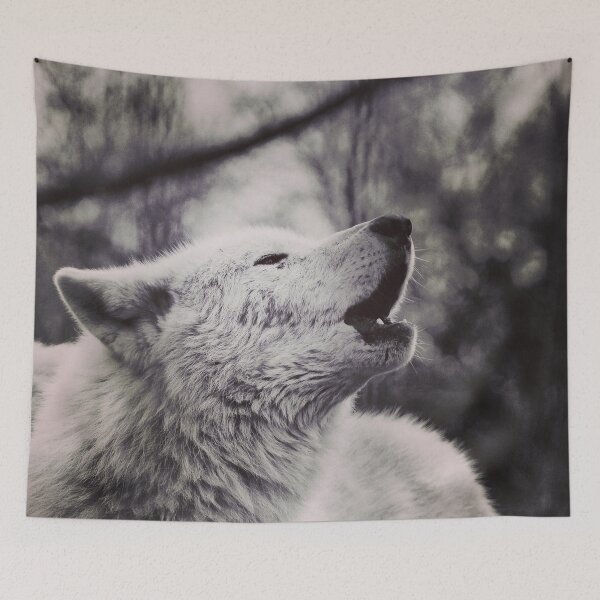 Item preview, Lobo blanco aullando designed and sold by AnimalLover4eva.