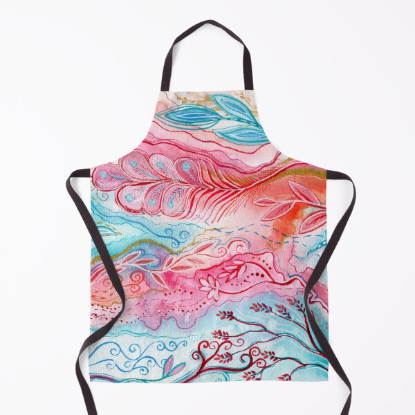 Item preview, Introspection - intuitive art watercolour painting in pink, coral, turquoise and gold designed and sold by klbailey.
