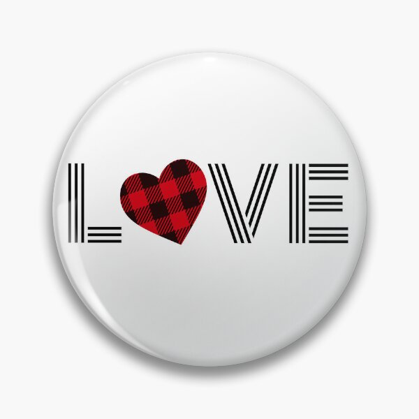 Aperçu de l'œuvre Love Heart Valentine's Day Red Buffalo Plaid Pattern créée et vendue par SpringMoonPress.