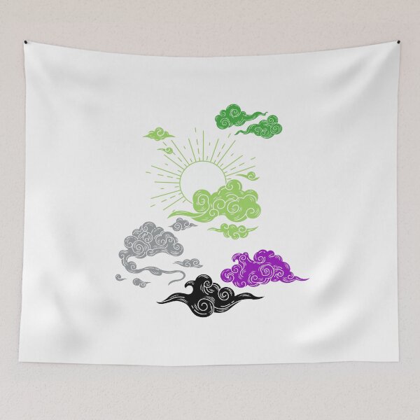 Item preview, Sun and Clouds Aro Ace. Aroace Pride designed and sold by Subtle Pride Shop.
