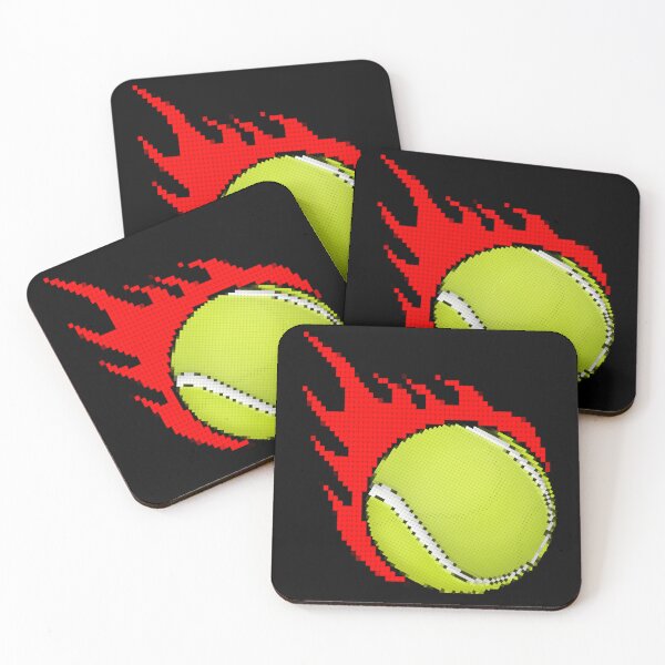 Item preview, Grand Slam Tennis Ball on Fire: Retro Pixelated Design 1 designed and sold by OutofFocusShop.