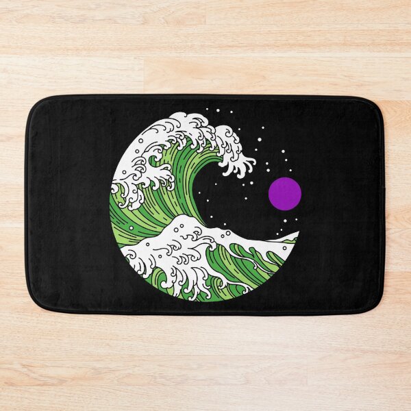 Item preview, Circular Japanese Aro Ace Wave. Aroace Pride designed and sold by Subtle Pride Shop.