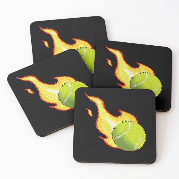 Item preview, Grand Slam Tennis Ball on Fire: Pixelated Retro Design 2 designed and sold by OutofFocusShop.