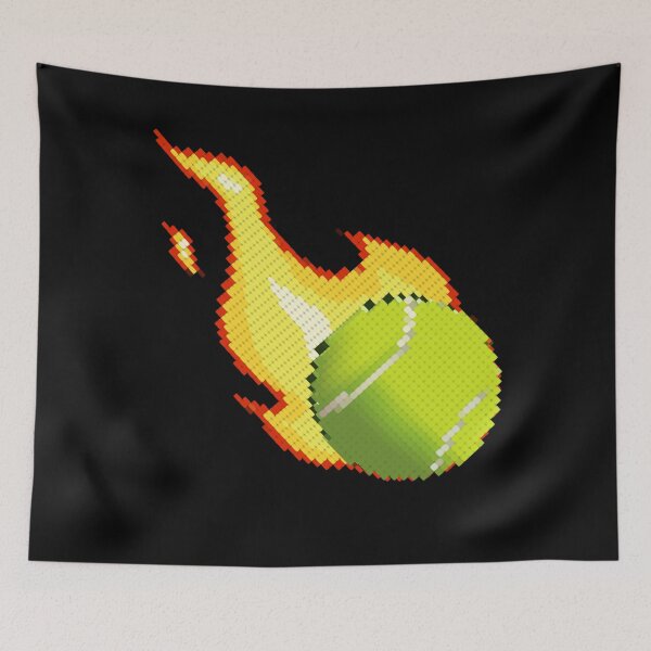 Item preview, Grand Slam Tennis Ball on Fire: Pixelated Retro Design 2 designed and sold by OutofFocusShop.