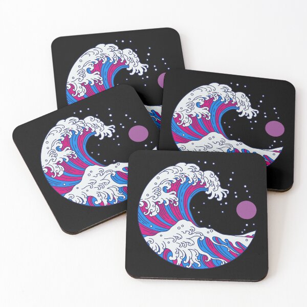 Item preview, Circular Japanese Bi Wave. Bisexual Pride designed and sold by Subtle Pride Shop.
