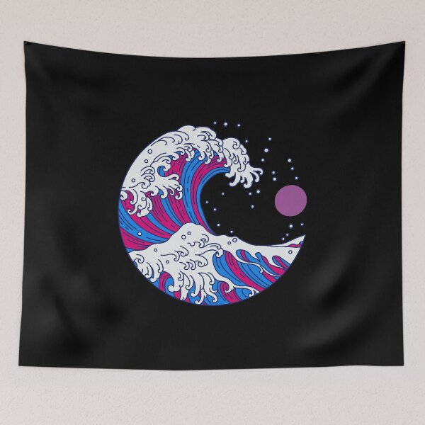 Item preview, Circular Japanese Bi Wave. Bisexual Pride designed and sold by Subtle Pride Shop.