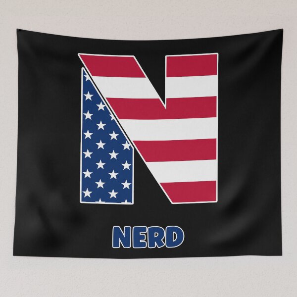 Item preview, Letter N nerd USA flag designed and sold by Astralia.