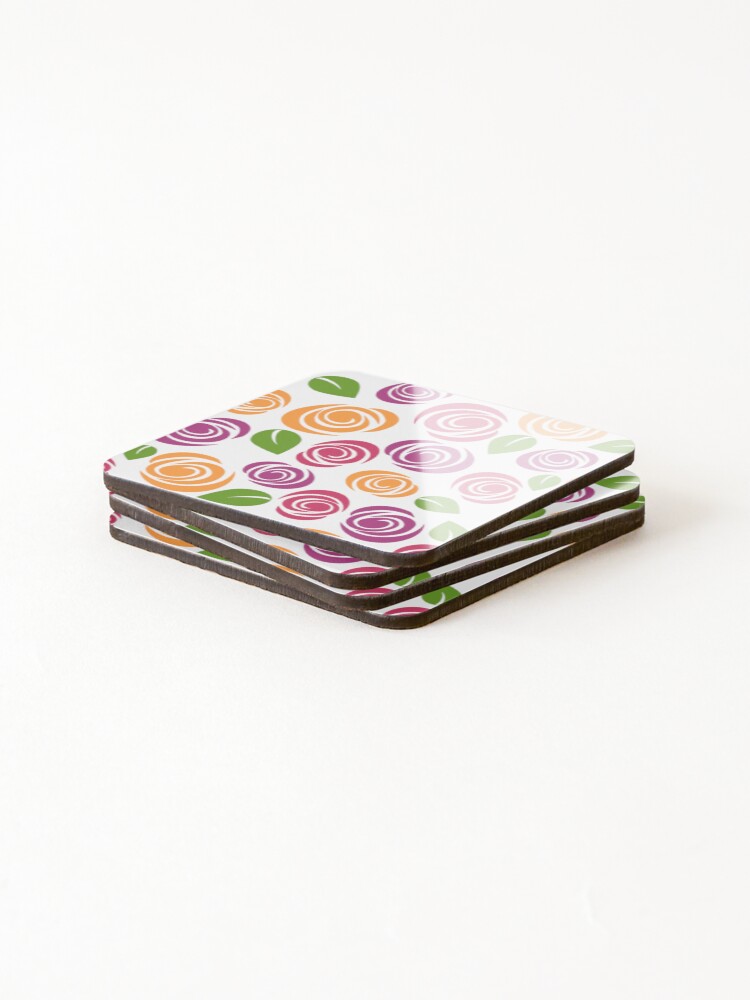 Thumbnail 4 of 5, Coasters (Set of 4), Colorful Floral Pattern designed and sold by Alair-In.