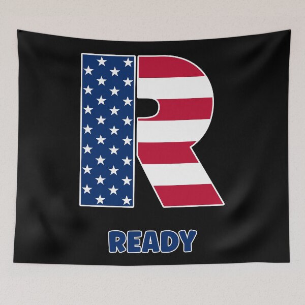 Item preview, Letter R USA flag ready designed and sold by Astralia.