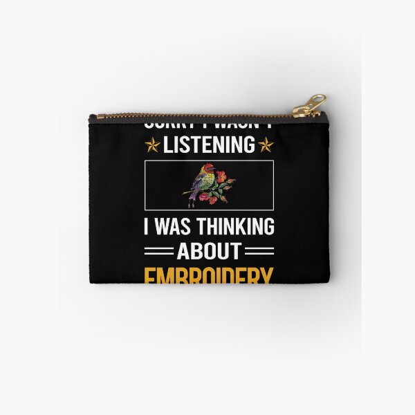 Item preview, Funny Listening Embroidery Embroidering Embroider designed and sold by jiggleterrified.