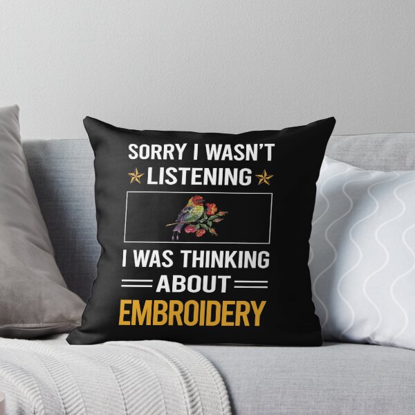 Item preview, Funny Listening Embroidery Embroidering Embroider designed and sold by jiggleterrified.