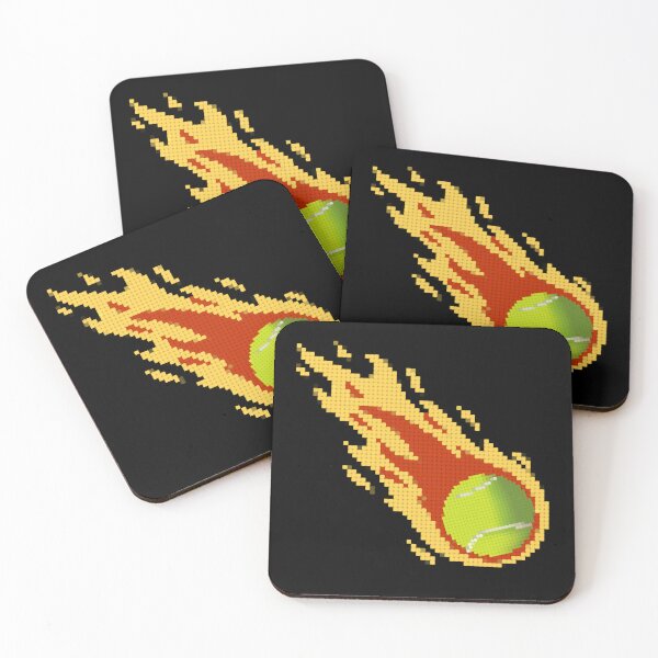 Item preview, Grand Slam Tennis Ball on Fire: Retro Pixelated Design 3 designed and sold by OutofFocusShop.