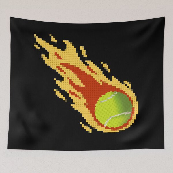Item preview, Grand Slam Tennis Ball on Fire: Retro Pixelated Design 3 designed and sold by OutofFocusShop.