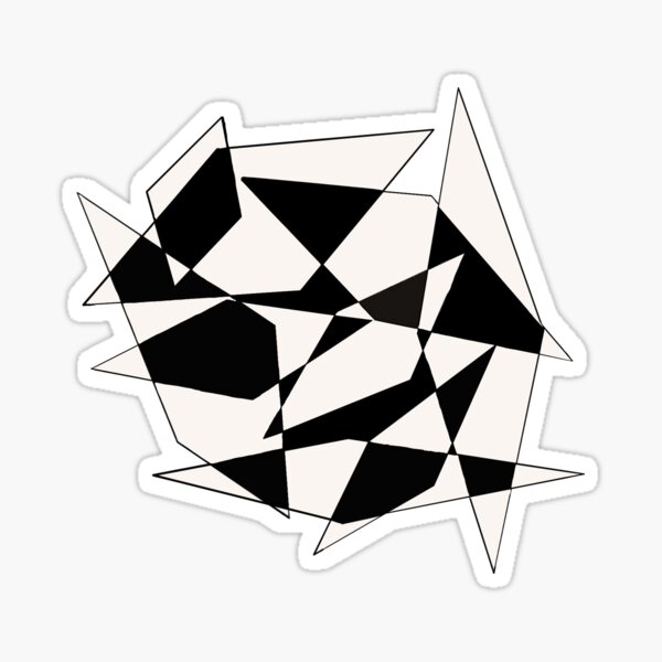 "Geometric Black and White Diamonds Abstract" Sticker for Sale by