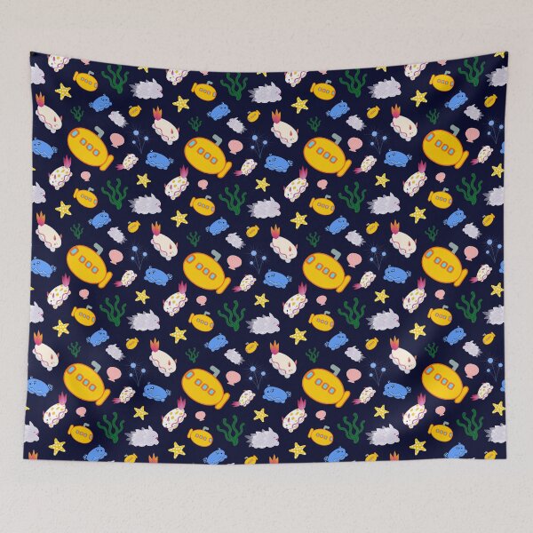Item preview, Nudibranch Submarine Expedition on Navy Blue designed and sold by mixMixtli.