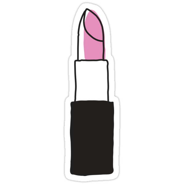 Pink Lipstick Sticker Hand Drawn Doodle Style Stickers By Mhea Redbubble 3079