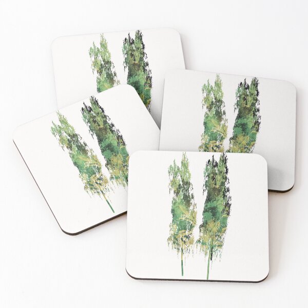 Item preview, Two trees abstract green nature design on white background designed and sold by Areashor.