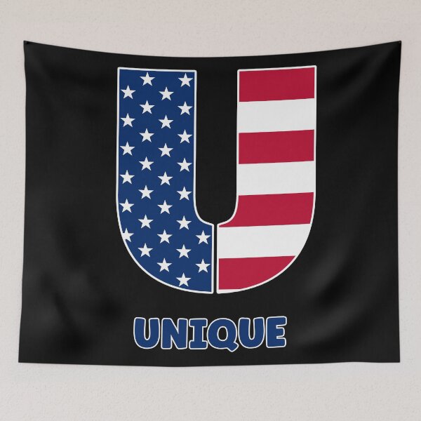 Item preview, Letter U USA flag unique designed and sold by Astralia.