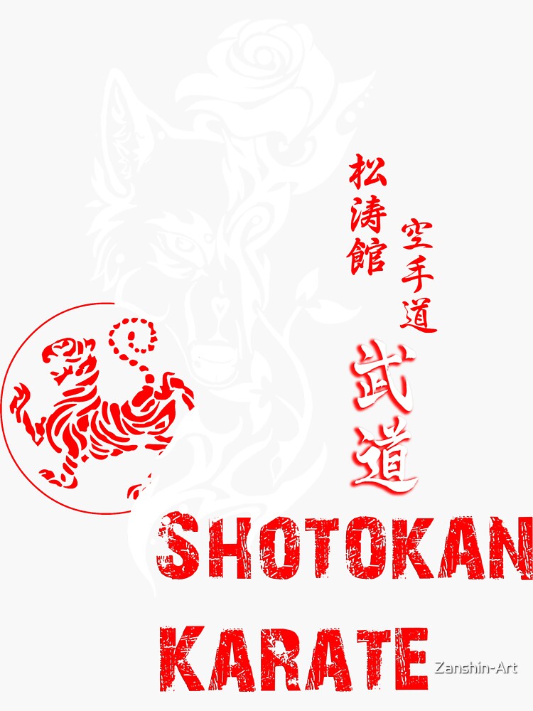 "Shotokan Karate Lone Budo Wolf Martial Arts Design" Sticker for Sale