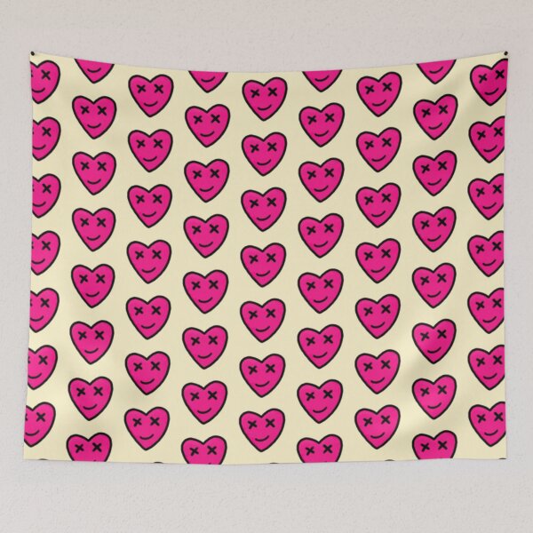 Item preview, Pink Heart Emoji Crossed Out Eyes Smile Graffiti Spray Paint Art designed and sold by SYNTASTIC.