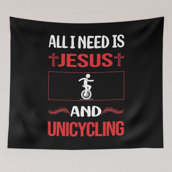 Item preview, Funny Jesus Unicycling Unicycle Unicyclist designed and sold by FifineCroteau.