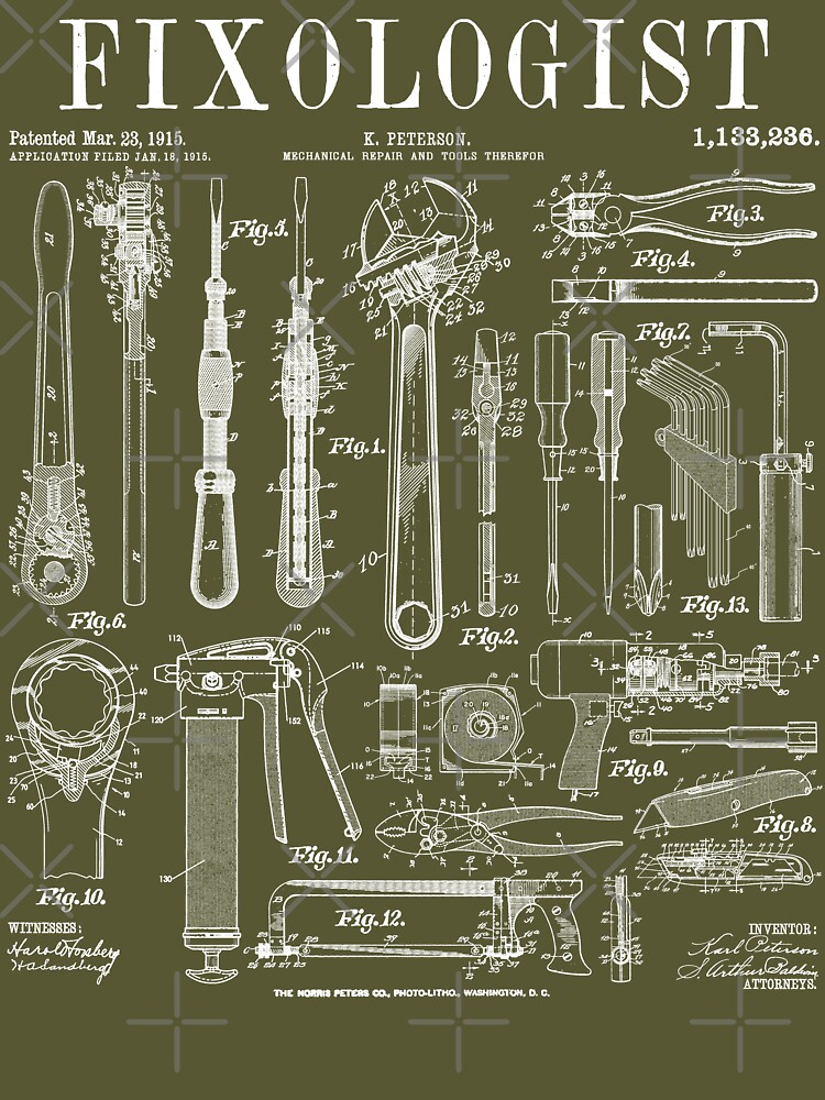 Fixologist Mechanic Car Repair Tools Vintage Patent Print