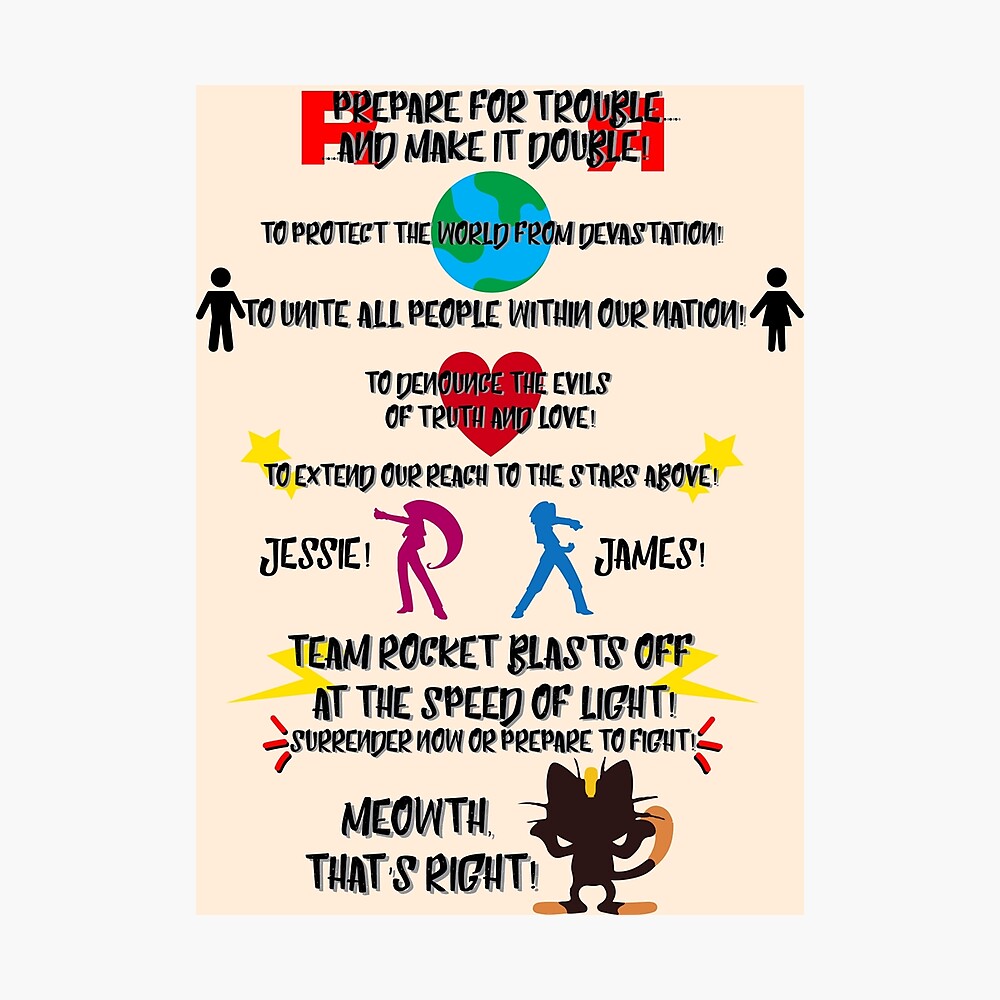 Team Rocket Motto Poster By Mimicam Redbubble