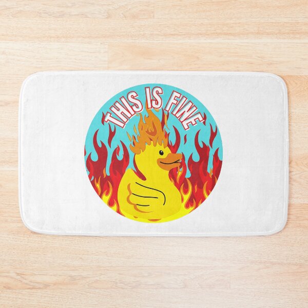 Item preview, This Is Fine Funny Duck on Fire Design designed and sold by Nathalie Aynié.