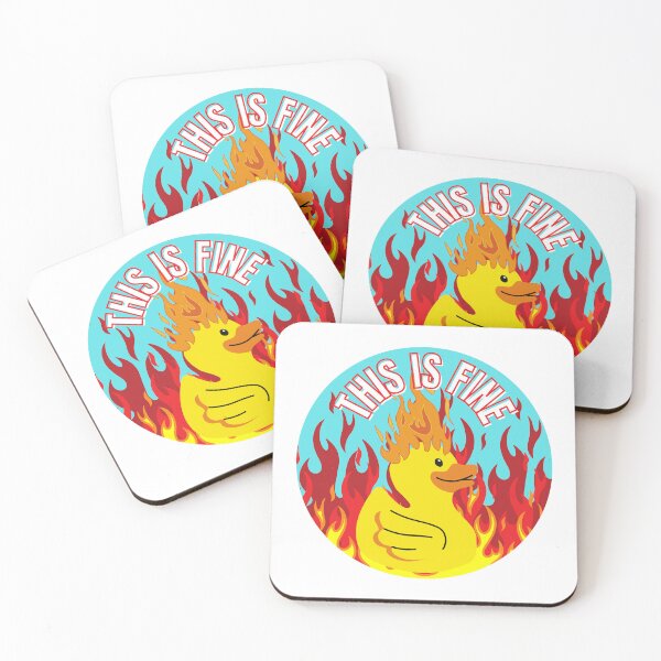 Item preview, This Is Fine Funny Duck on Fire Design designed and sold by Nathalie Aynié.