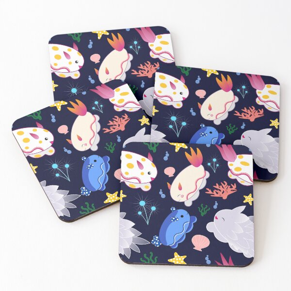 Item preview, Cute Nudibranchs on Navy Blue designed and sold by mixMixtli.