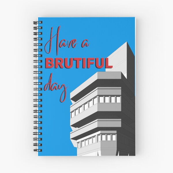 Item preview, Have Brutiful Day, Valentines Card Cathedral of Wyndham Court, United Kingdom, Colour , Brutalist Print, United Kingdom, Print, Artwork, Illustration, Brutalist Architecture, Architecture Print designed and sold by sketchingarchi.