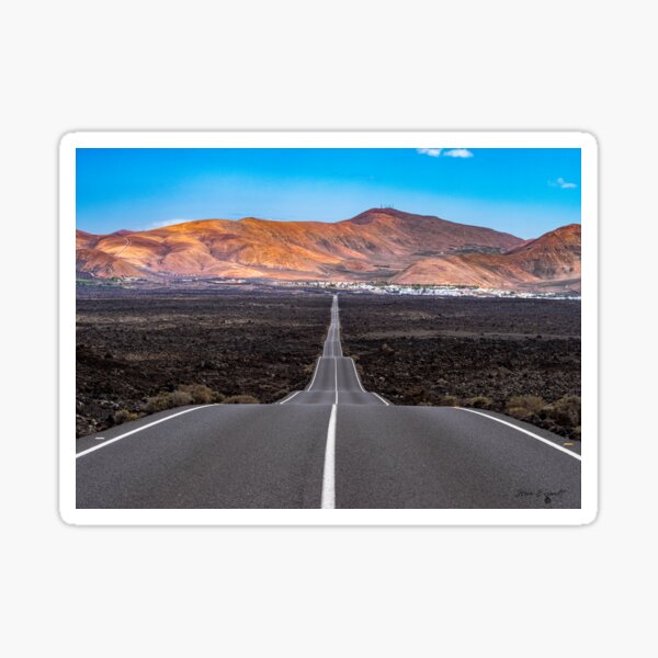 Item preview, Lanzarote long road volcanic landscape designed and sold by iCimages.net.