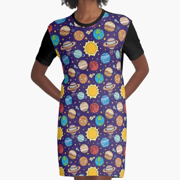 Solar system Graphic T-Shirt Dress