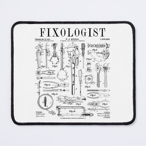 Item preview, Fixologist Plumber Plumbing Tools Vintage Patent Print designed and sold by GrandeDuc.