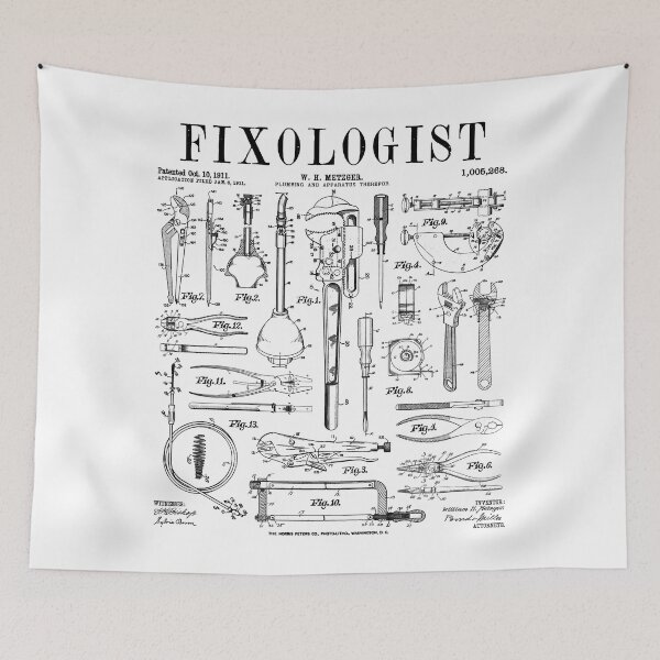 Item preview, Fixologist Plumber Plumbing Tools Vintage Patent Print designed and sold by GrandeDuc.