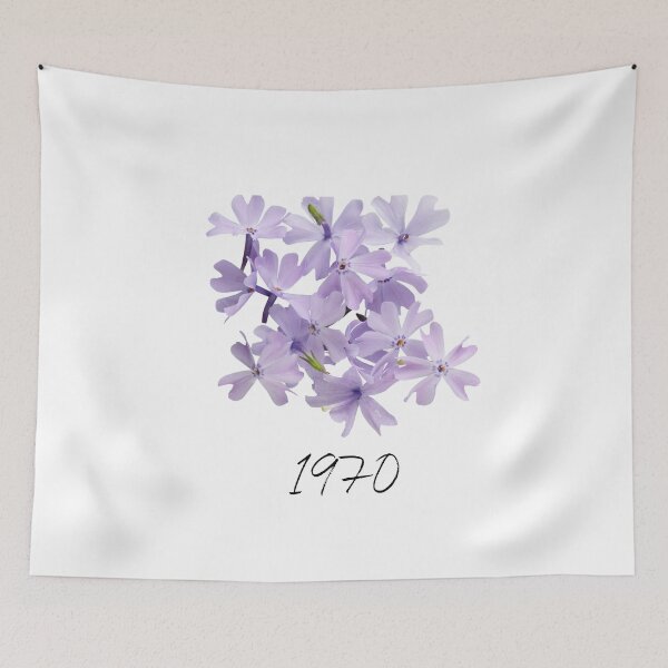 Item preview, mauve flowers from 1970 designed and sold by beautifulworld9.