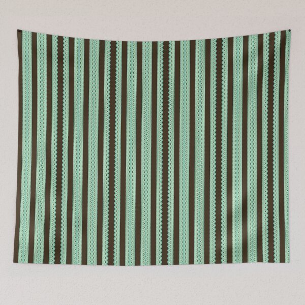 Item preview, Retro Stripe Pattern in Turquoise, Cream and Dark Brown designed and sold by thesnowwhyte.