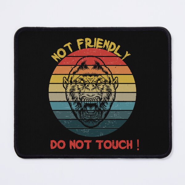 Item preview, Not Friendly Do Not Touch - Social Distancing Retro Vintage Sunset Angry Golira Gorilla Design Gift Idea For Halloween designed and sold by Prince - Bestseller ★★★★★.