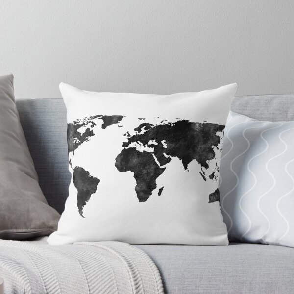 Item preview, Black and white watercolor map designed and sold by Leah Biernacki.