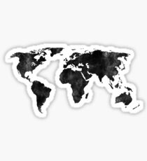 Black and white watercolor map Sticker