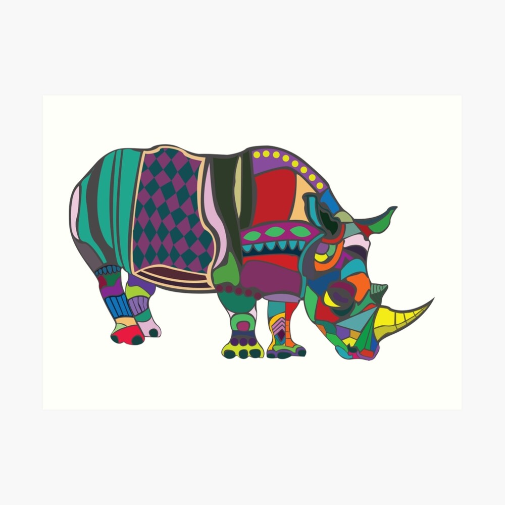"Abstract Rhino" Art Print by aecdesign | Redbubble