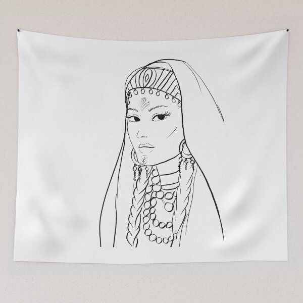 Item preview, Amazigh Moroccan Berber beautiful lady sketch designed and sold by Imanitasong.