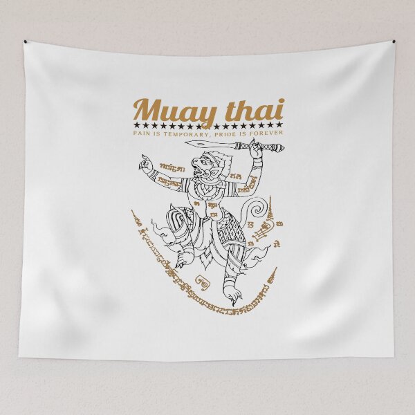 Item preview, Muay Thai Kickboxing Tattoo Sak Yant Hanuman designed and sold by KewaleeTee.