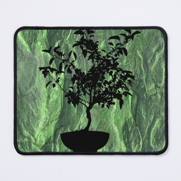Item preview, Bonsai tree silhouette on sage green background  designed and sold by Areashor.