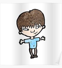 cartoon clever boy Poster