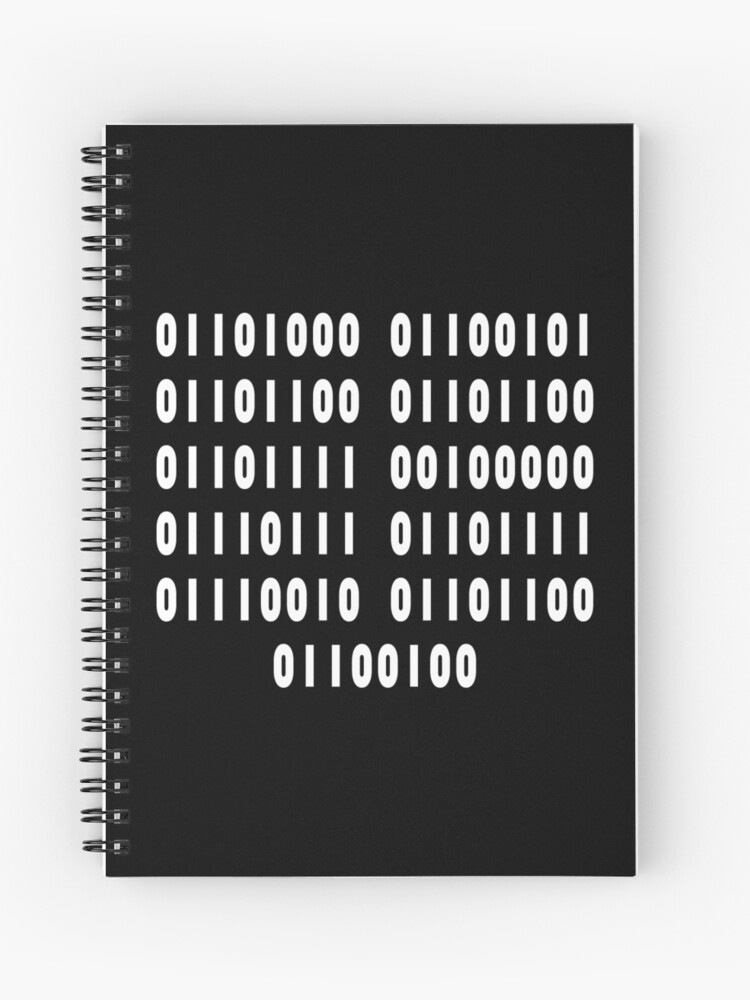 Cuaderno de espiral «Hola mundo - Binario» de hartp | Redbubble