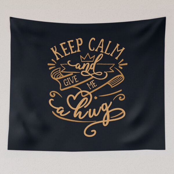 Item preview, KEEP CALM and GIVE ME A HUG Elegant and Minimalist Vintage Color Funny Matching Family Romantic Couple Lovers Typographic Quote designed and sold by zenturtlemerch.