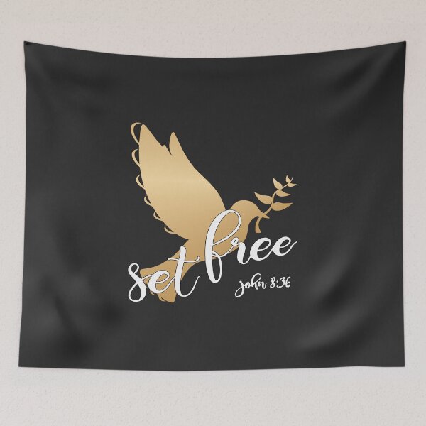 Item preview, Christian Design - Set Free With Flying Gold Dove. designed and sold by simplydesignart.