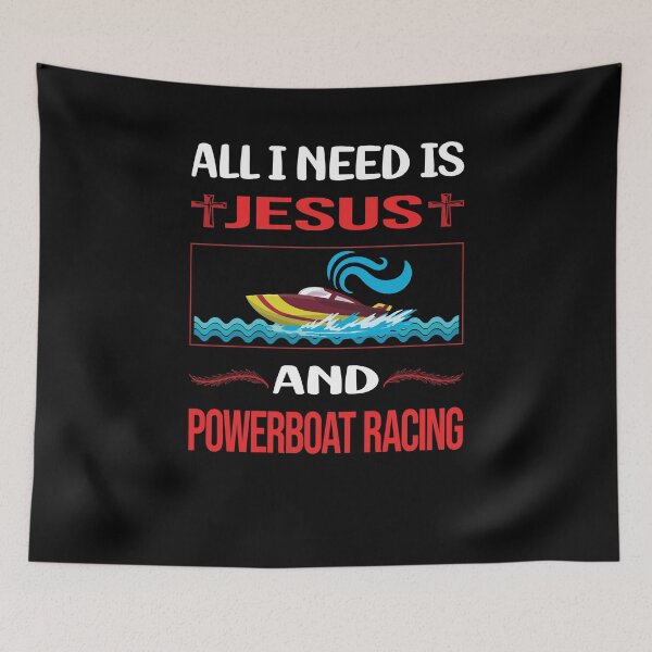 Item preview, Funny Jesus Powerboat Racing designed and sold by SunnyShop123.